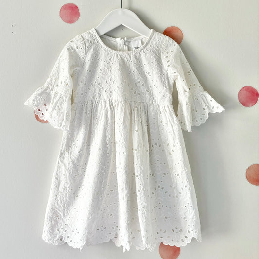 Teeny Weeny Broderie Dress, Size 2