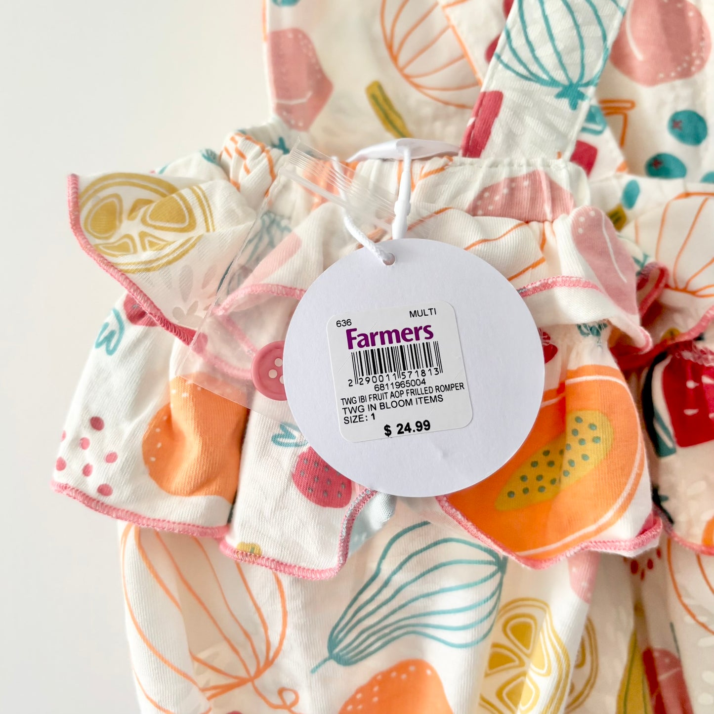 Teeny Weeny Fruity Romper, Size 1 (NEW)