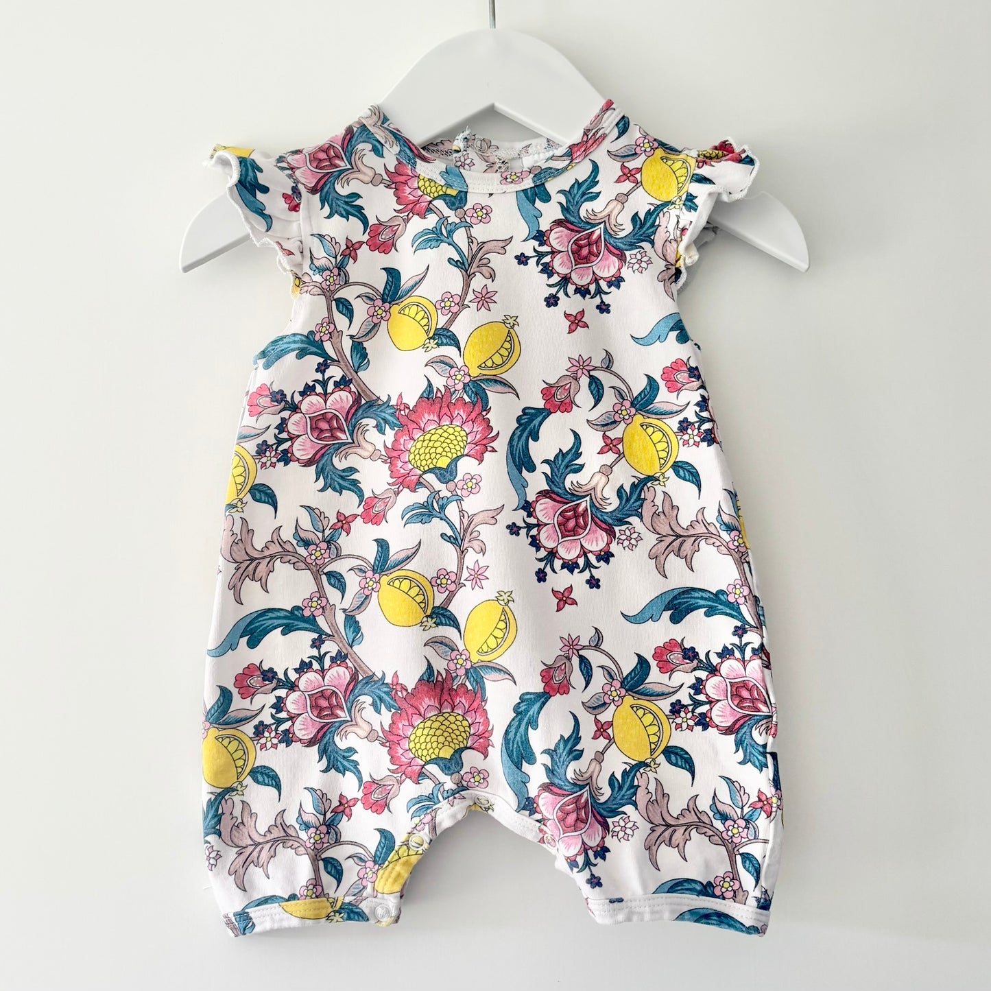 Milky Paisley Romper, 3-6m