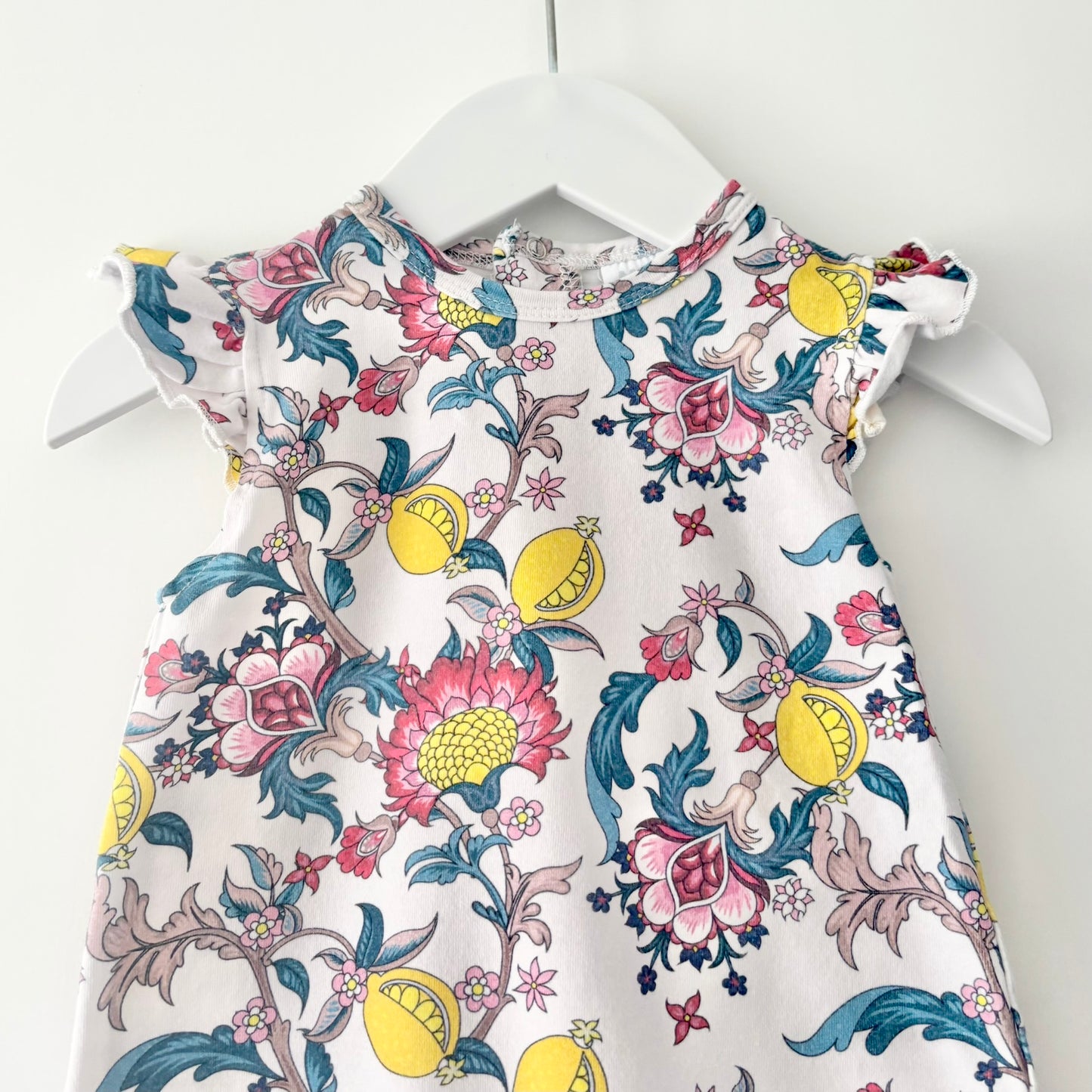 Milky Paisley Romper, 3-6m