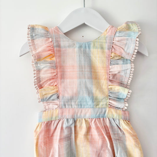 HUX Rainbow Ruffle Playsuit, 6-12m (NEW)