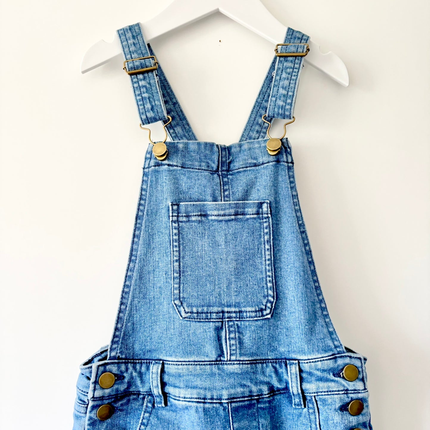 Denim Short Overalls, Size 7