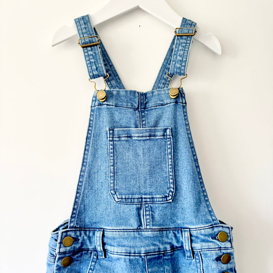 Denim Short Overalls, Size 7