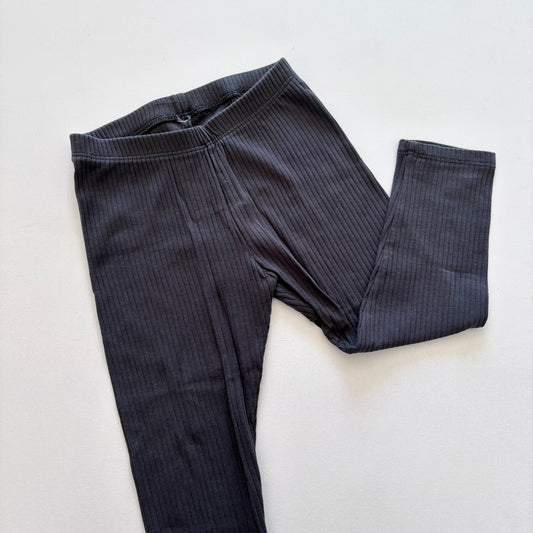 $2 BASICS - H&M Ribbed Leggings, Size 2  (Charcoal)