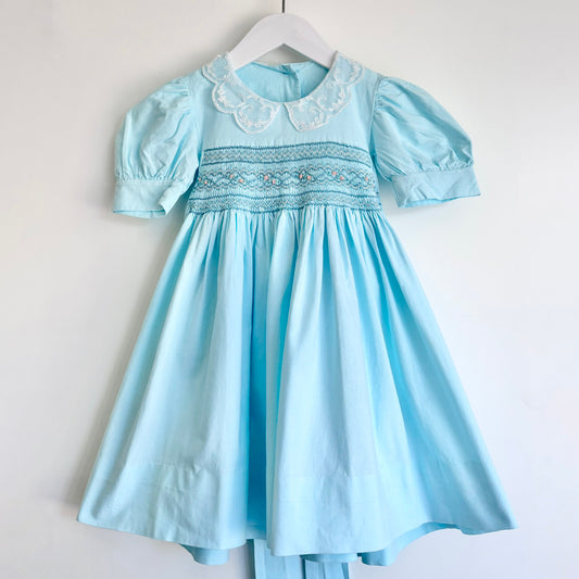 Handmade Vintage Smocked Dress, Size 4