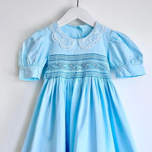 Handmade Vintage Smocked Dress, Size 4