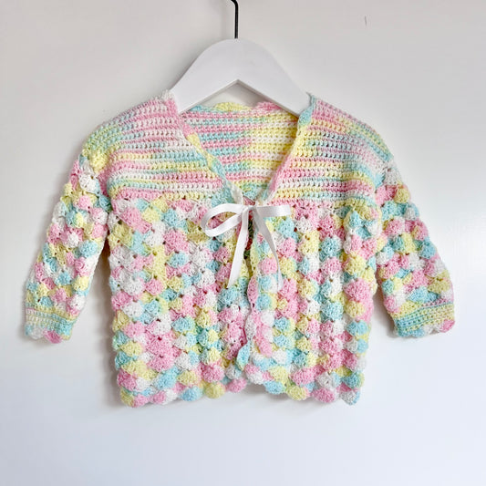 Handknitted Rainbow Cardigan, 6m