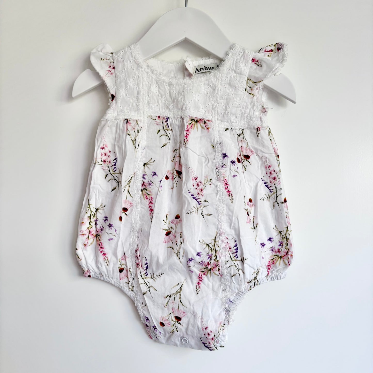 Arthur Ave Floral Romper, Size 0