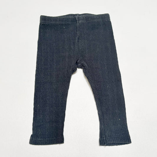 $2 BASICS - Teeny Weeny Cable Leggings, 6-12m (Charcoal)