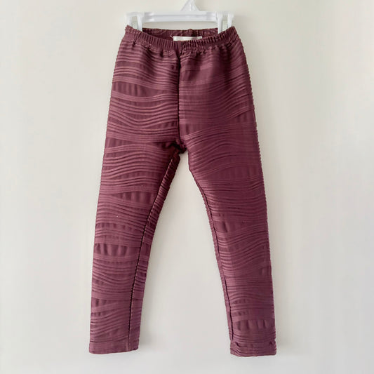 La Sienna Textured Leggings, Size 5 (Plum)