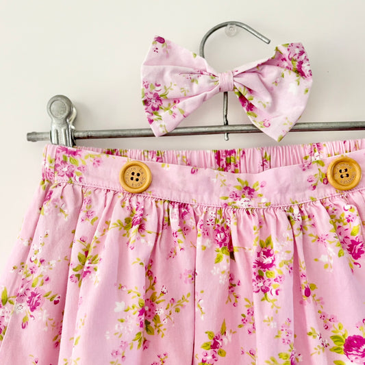 La Sienna Floral Skirt, Size 5 (with free matching bow)