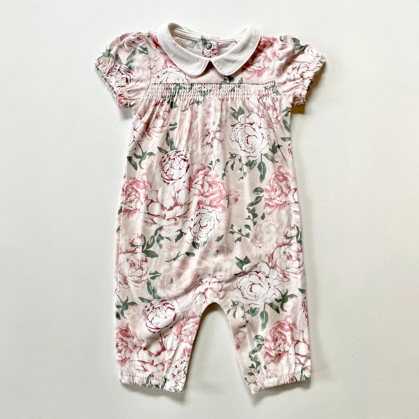 Tu Vintage Rose Romper, 3-6m