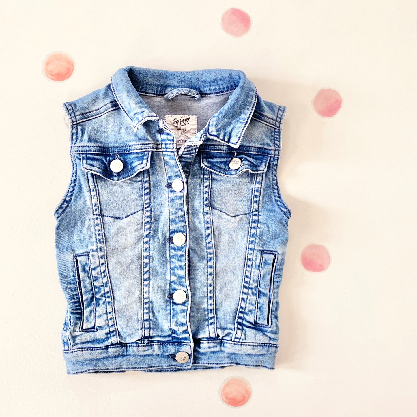 Pop Factory Denim Vest, Size 4